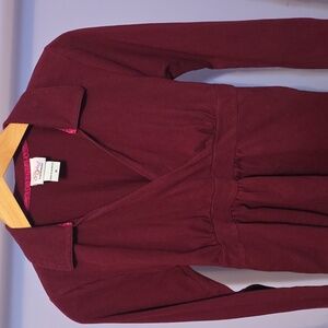 Oh Baby! Burgundy Maternity Long Sleeve Shirt